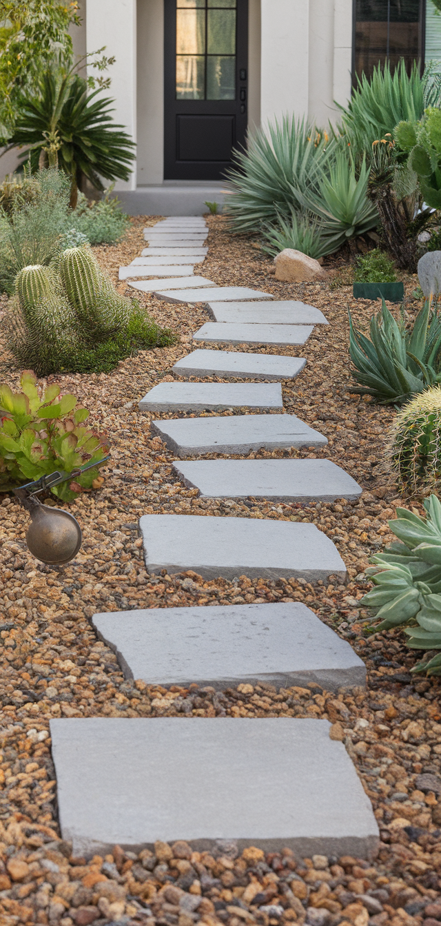 10. Minimalist Gravel Front Garden With Clean Lines