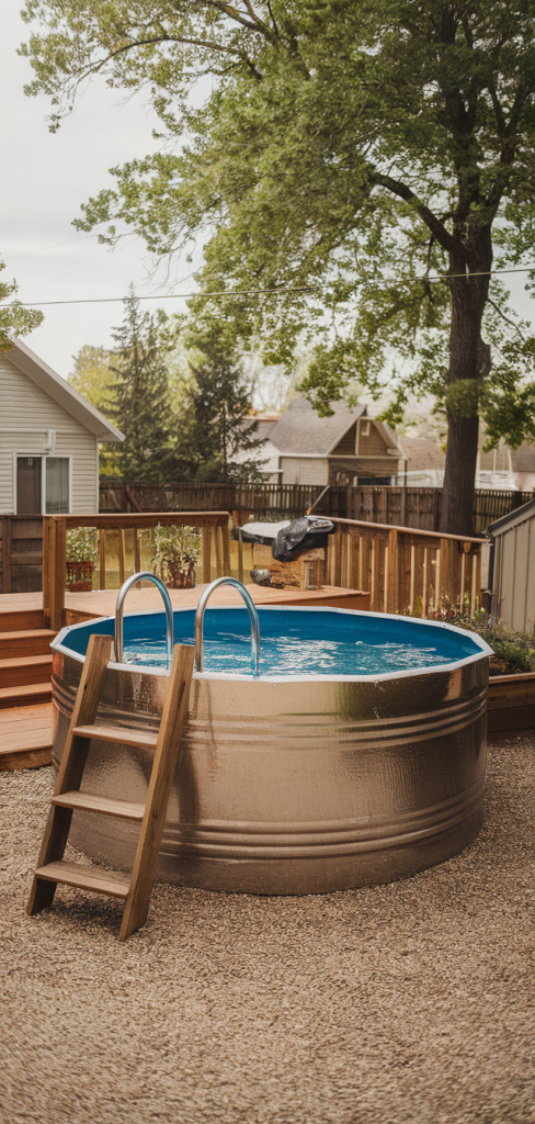 10 Stunning DIY Stock Tank Pool Ideas for backyard