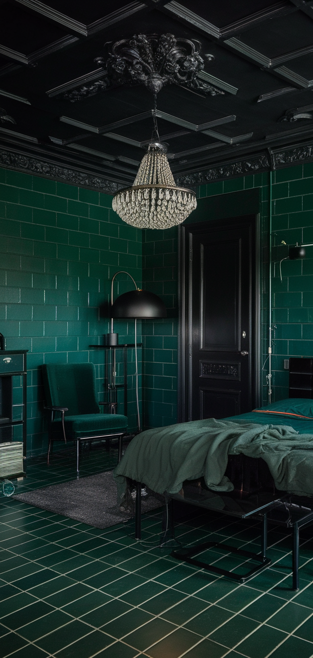 9 Beautiful Black and Dark Green Bedrooms