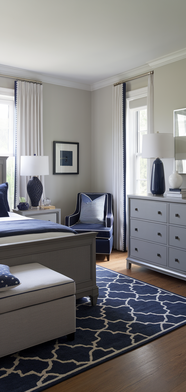 9 Perfect Grey and Navy Bedroom Ideas