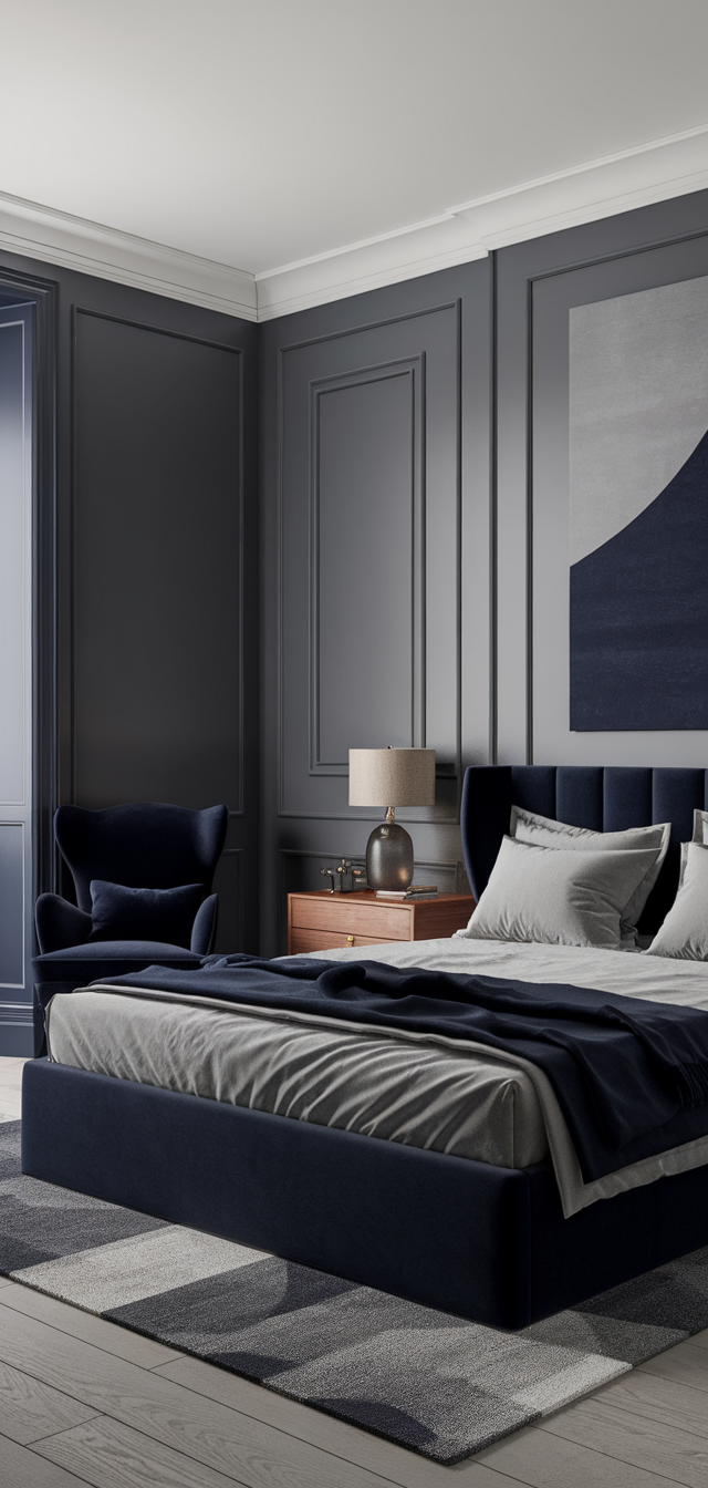9 Perfect Grey and Navy Bedroom Ideas