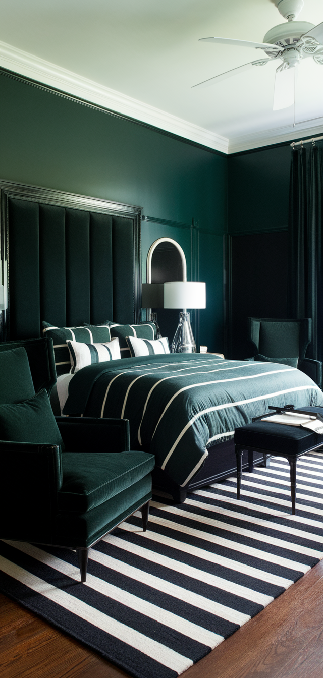 9 Beautiful Black and Dark Green Bedrooms