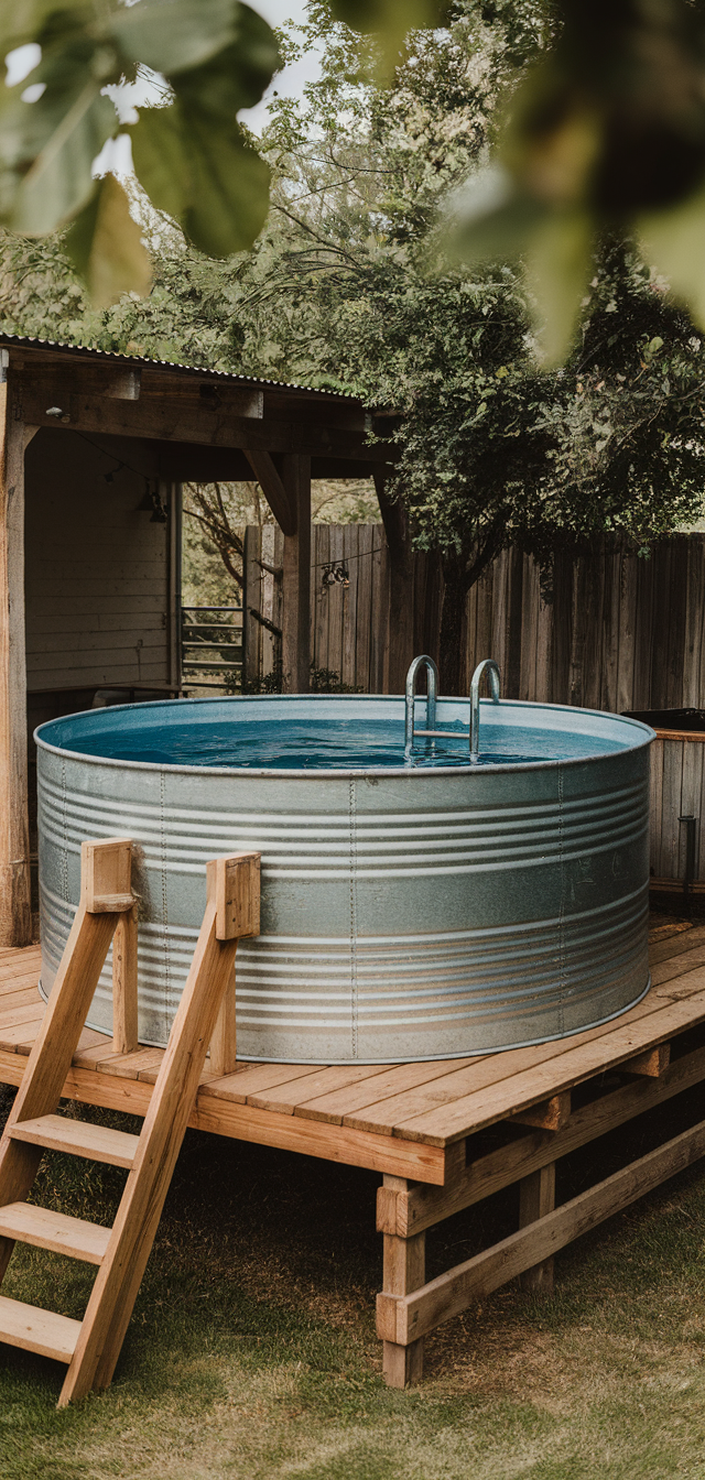 10 Stunning DIY Stock Tank Pool Ideas for backyard
