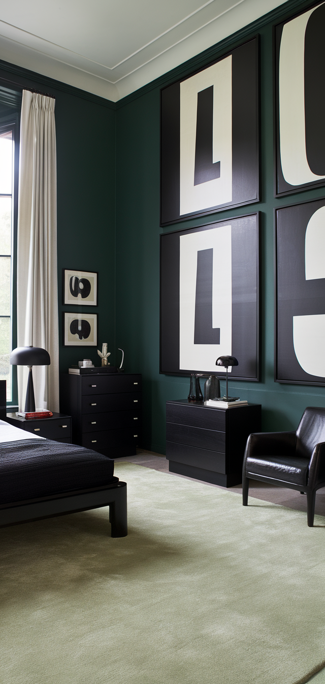 9 Beautiful Black and Dark Green Bedrooms