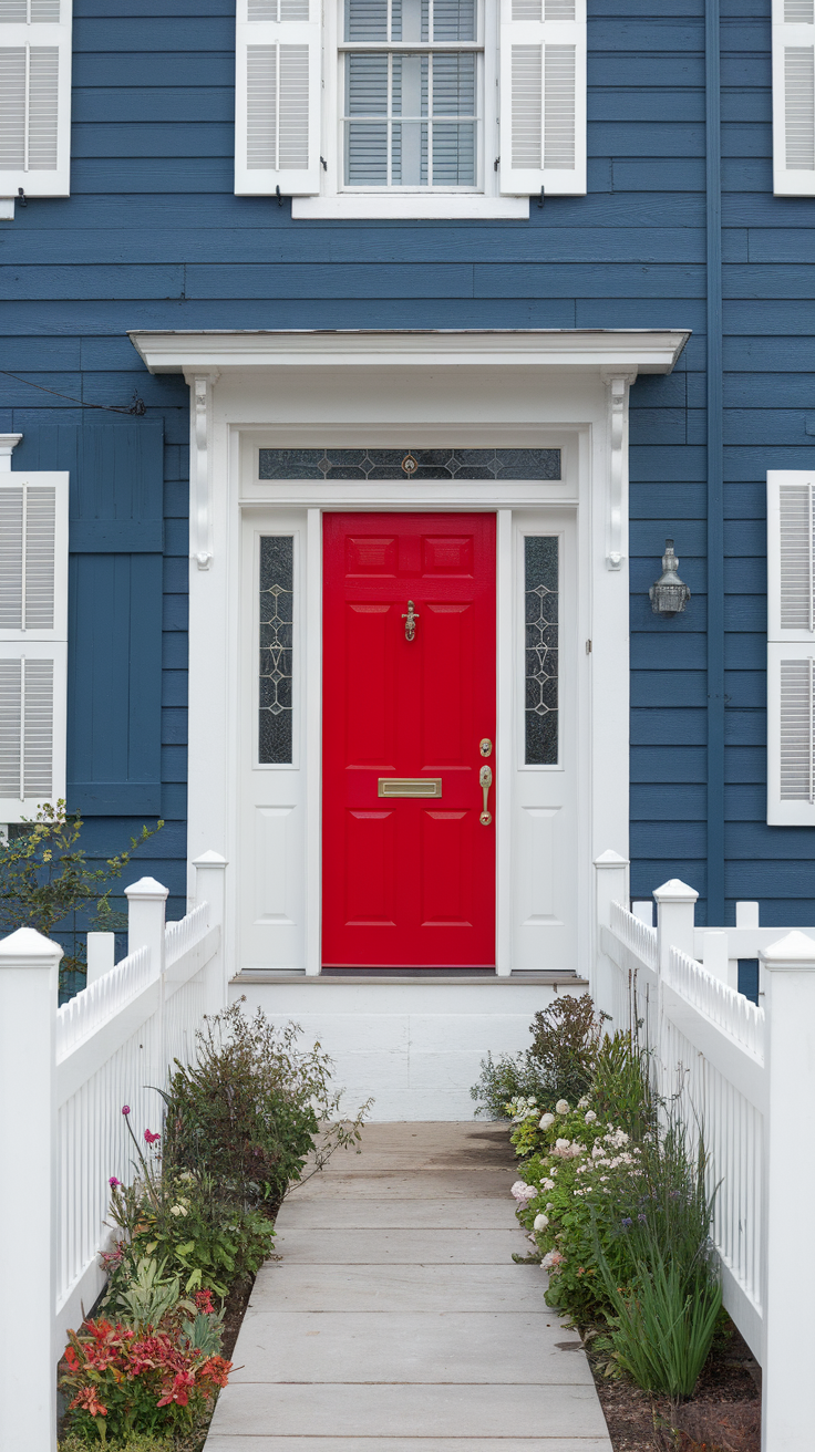 10 Creative Front Door Color for a Blue House