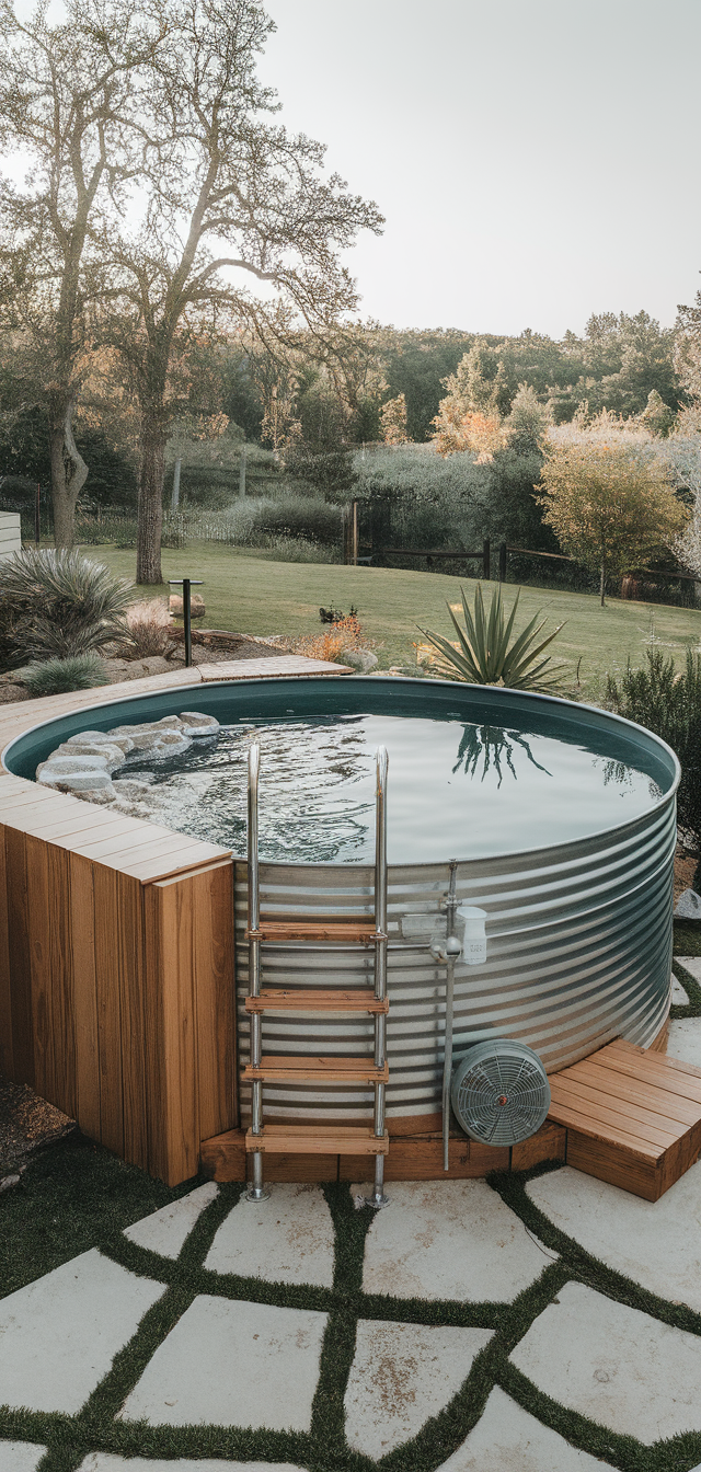 10 Stunning DIY Stock Tank Pool Ideas for backyard