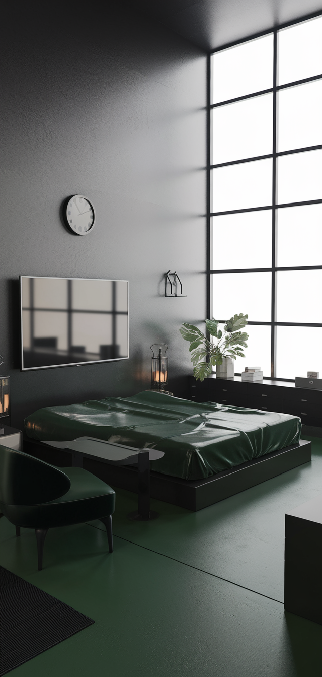 9 Beautiful Black and Dark Green Bedrooms