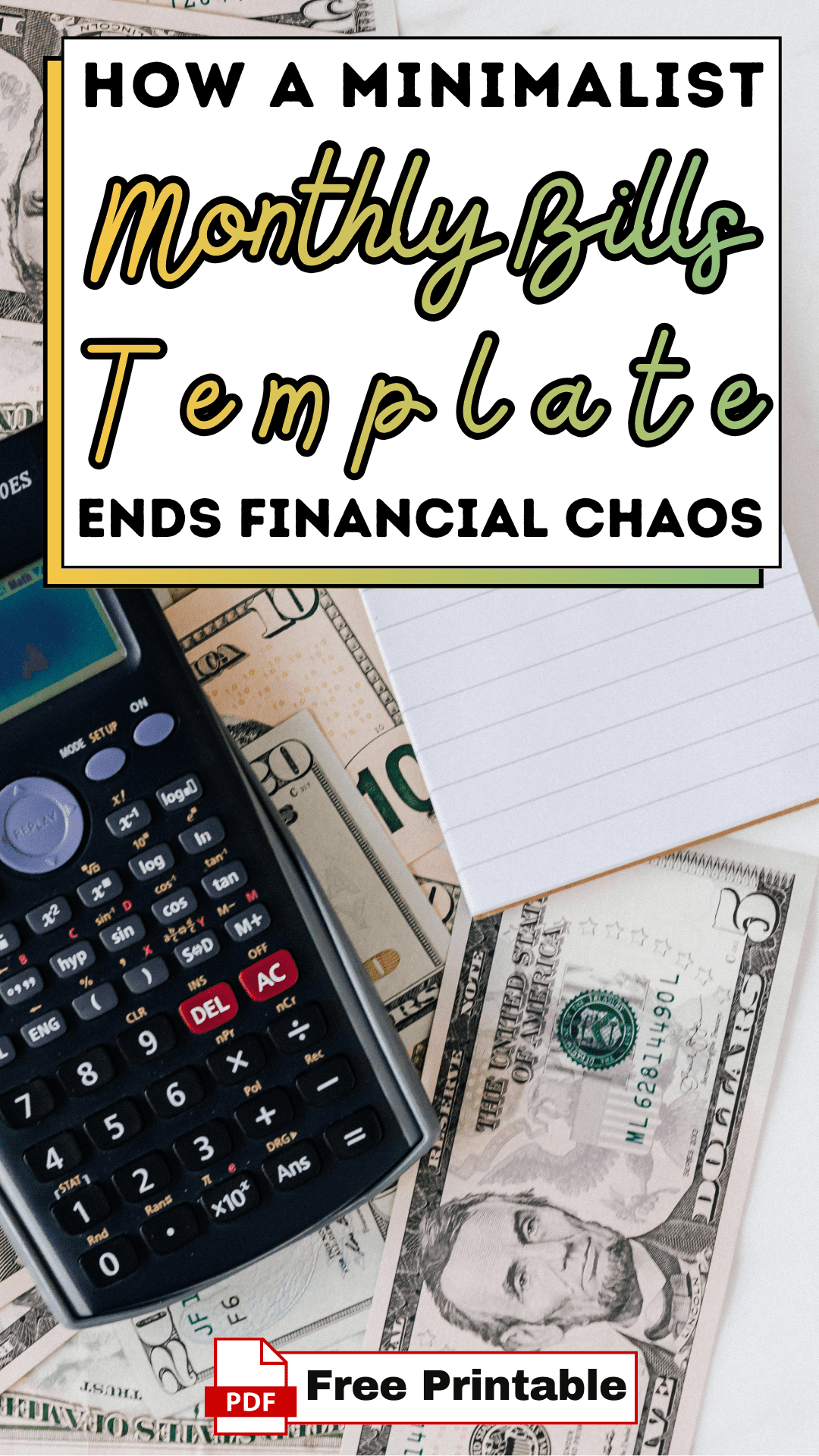 How a Minimalist Monthly Bills Template Ends Financial Chaos
