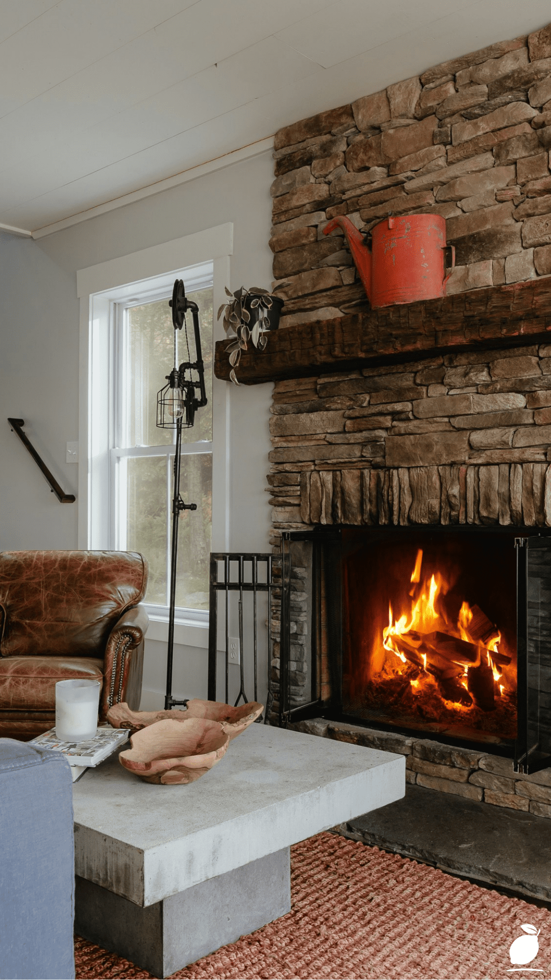 Painted Fireplace: How to Paint Stone Fireplace