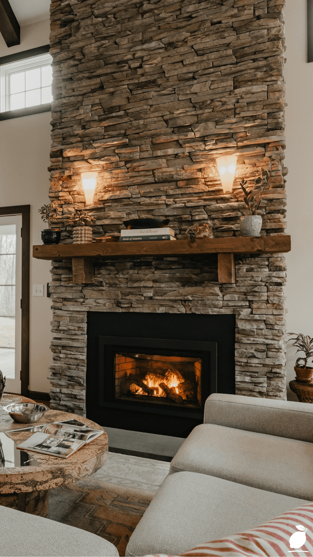 Painted Fireplace: How to Paint Stone Fireplace