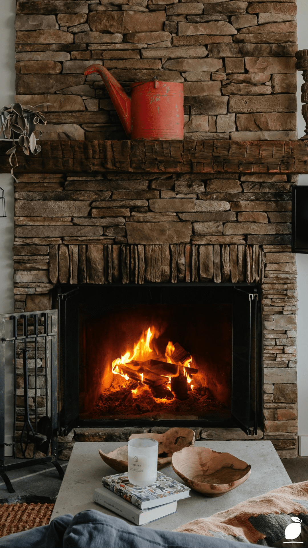 Painted Fireplace: How to Paint Stone Fireplace
