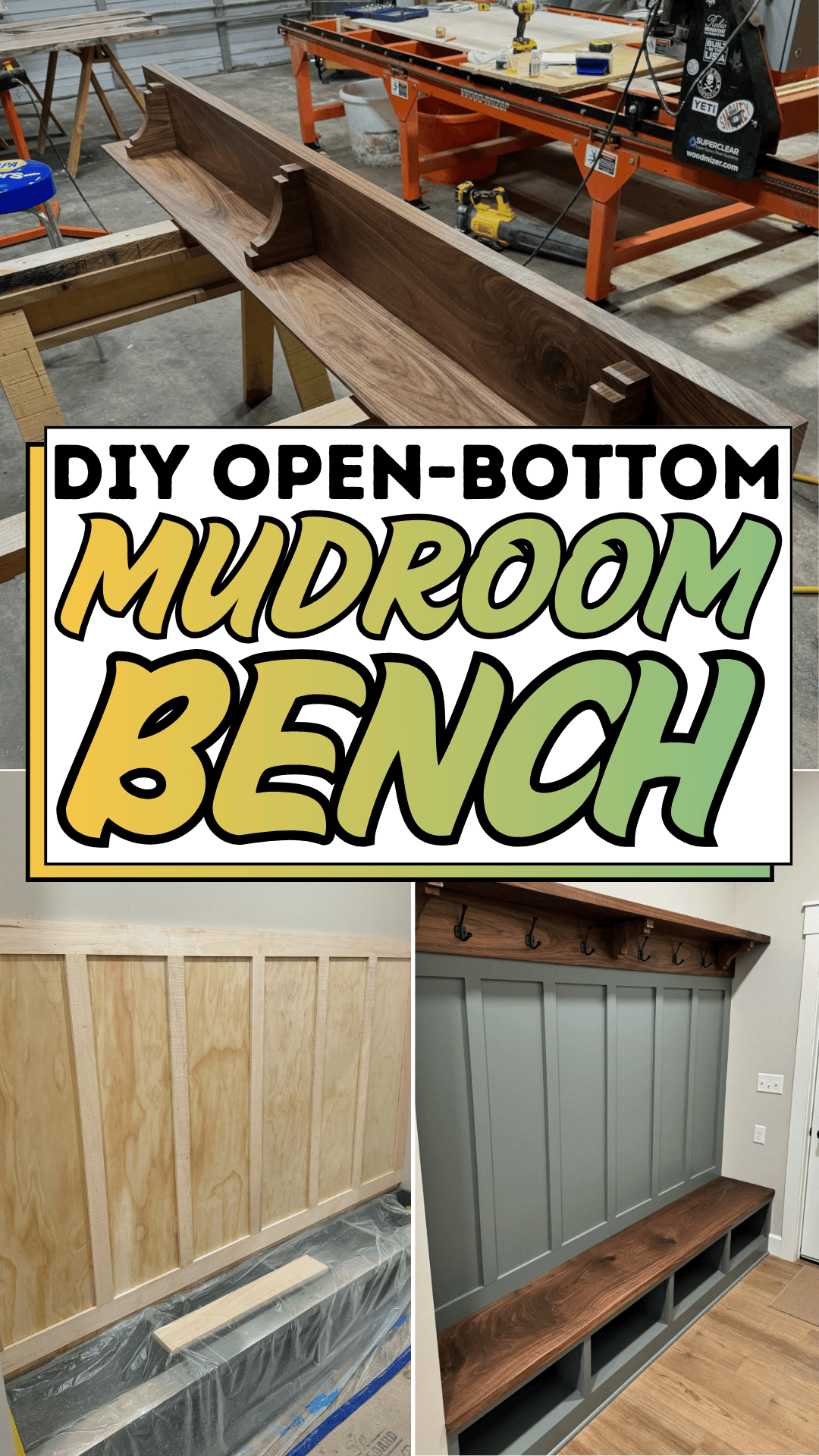 DIY Open-Bottom Mudroom Bench