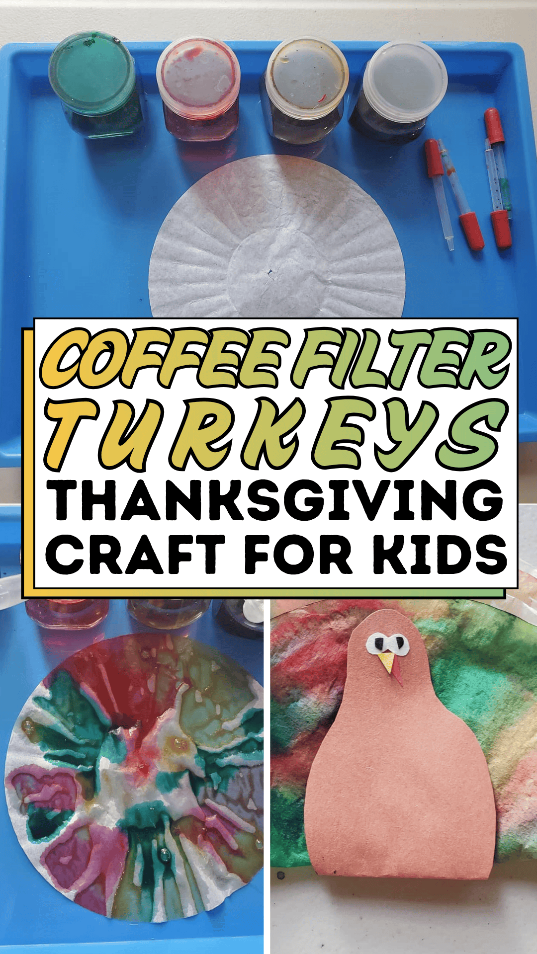 Coffee Filter Turkeys Thanksgiving Craft For Kids