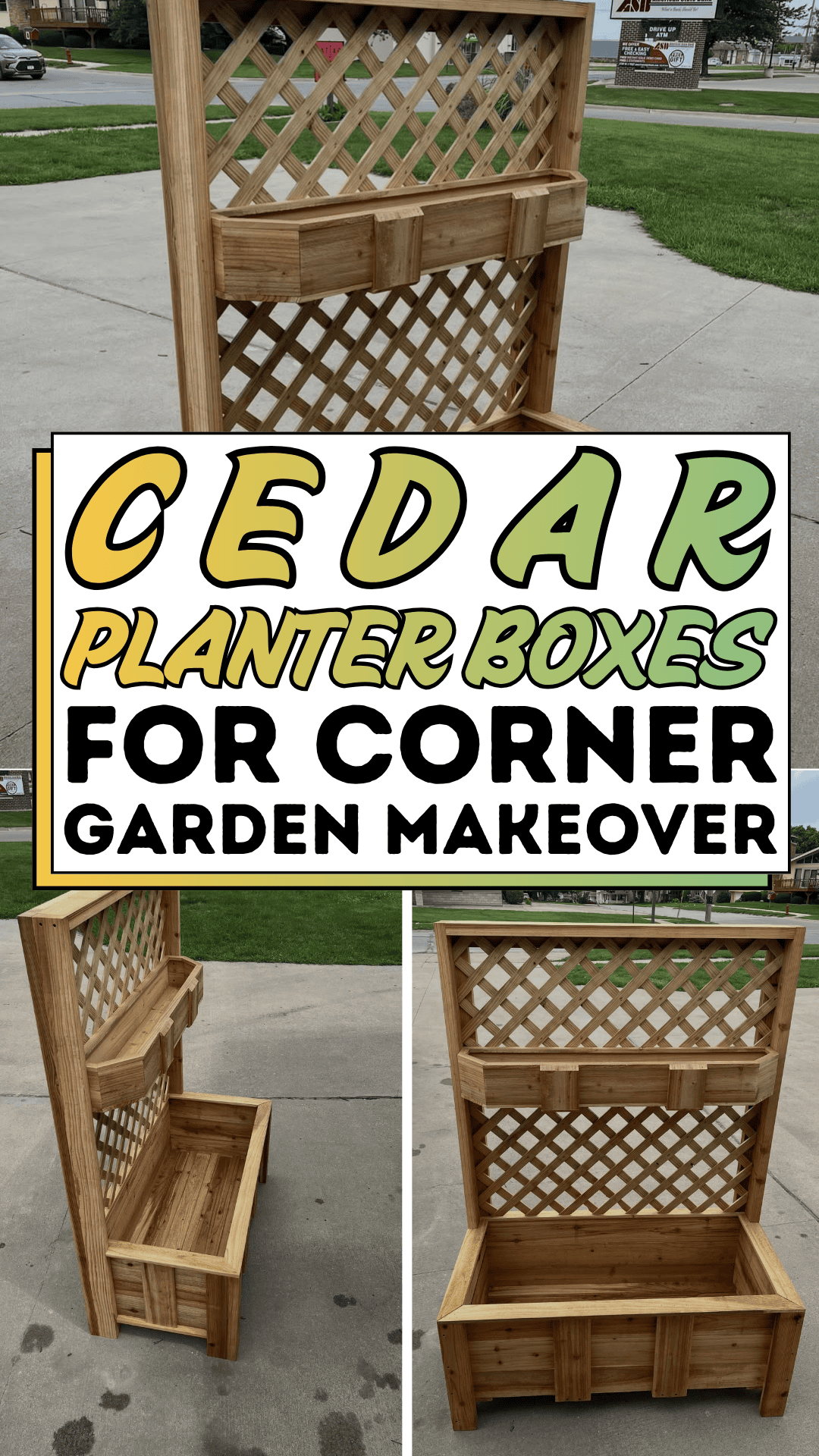 Cedar Planter Boxes for Corner Garden Makeover