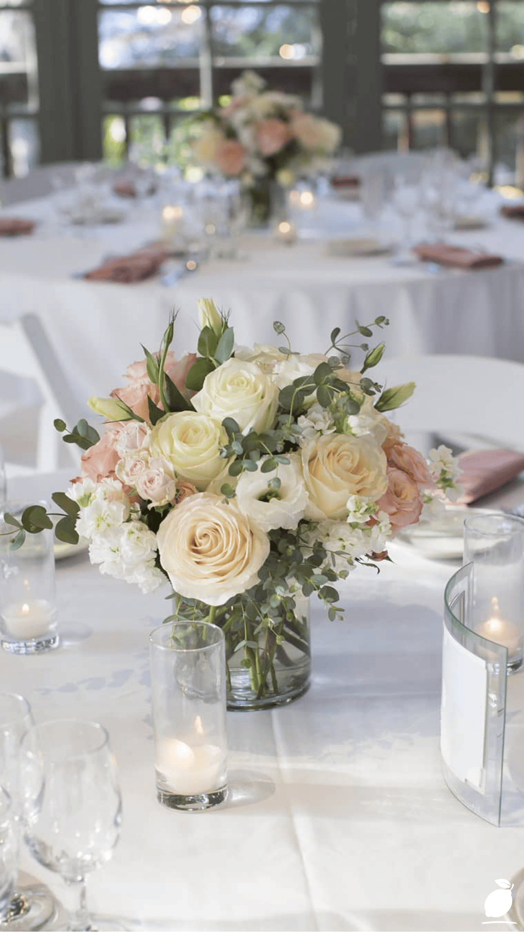 Simple Round Table Fall Centerpieces Wedding